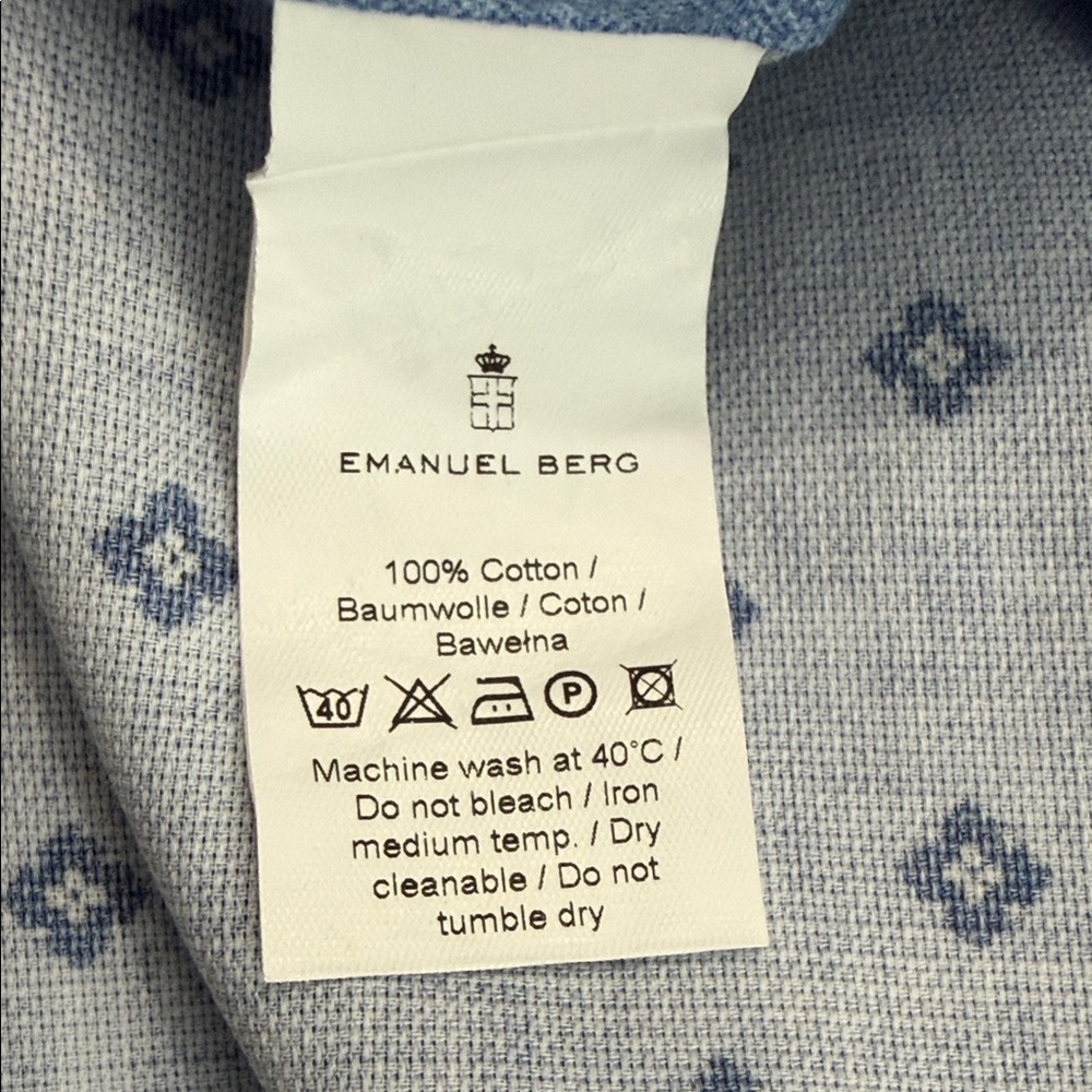 Men's Light Blue Patterned Button Down Shirt - Picture 8 of 8